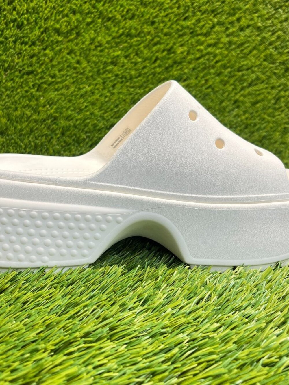 Crocs Stomp Womens Size 9 Ivory Beach Walking Outdoor Platform Slide Sandals - Picture 4 of 10